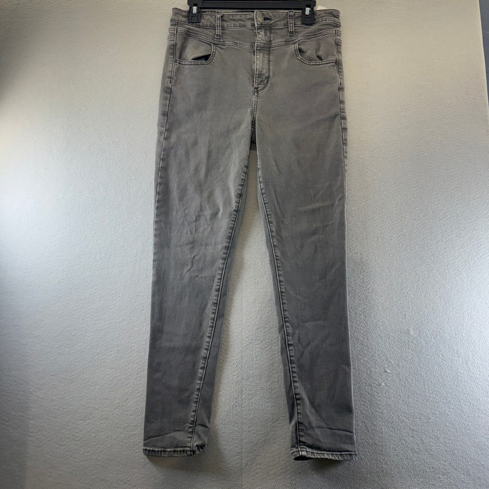 American Eagle Super Stretch Super Hi-Rise Jegging Gray Jeans Size 12 Regular